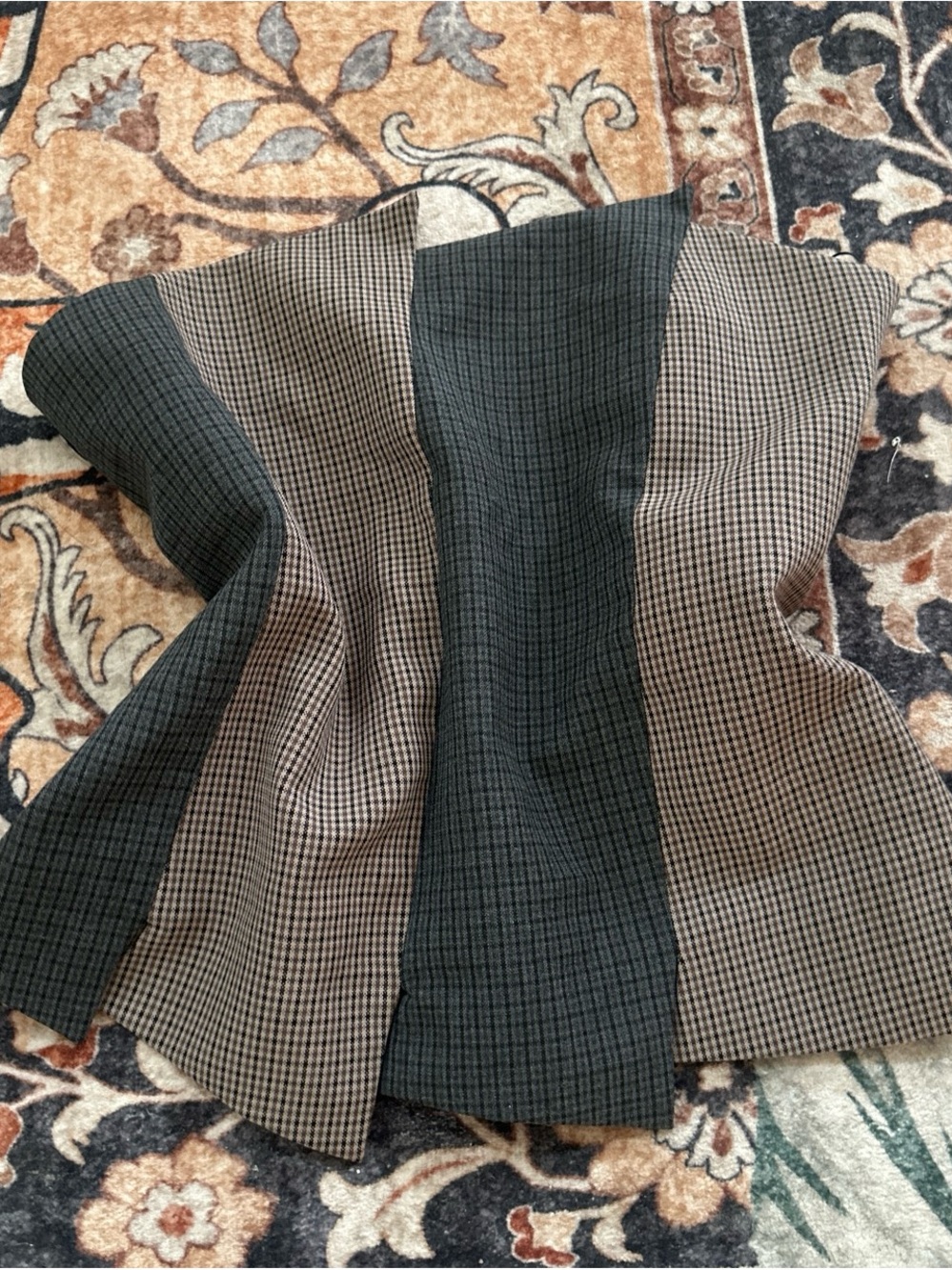 Zara Two-Tone Houndstooth Corset Top - Black & Brown